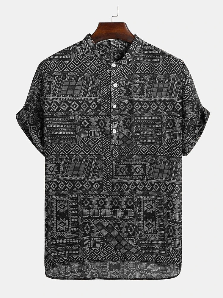 Black Printed Shirts For Mens