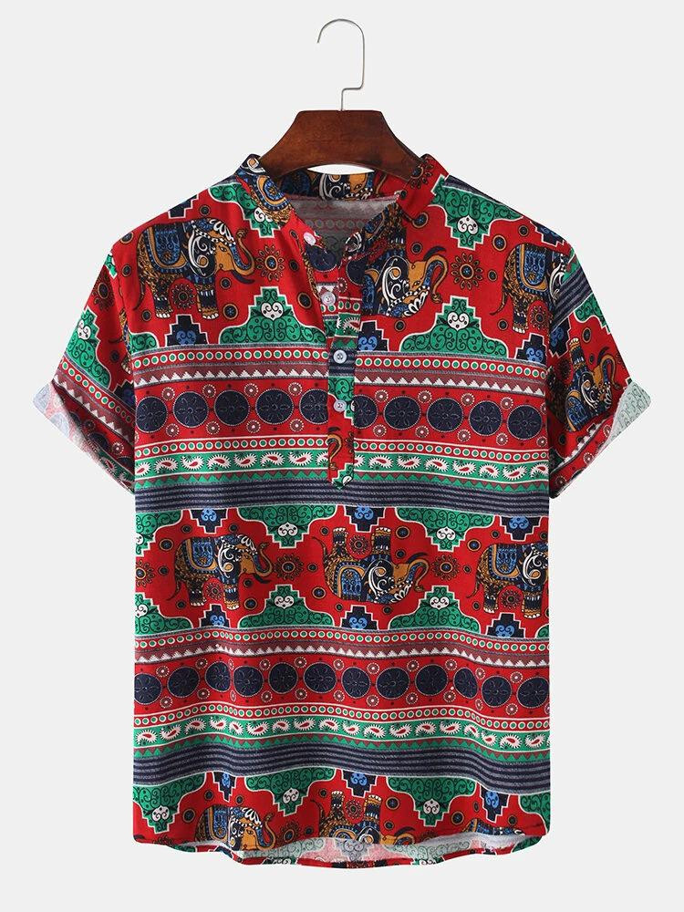 Ethnic Pattern Printed Casual Shirt