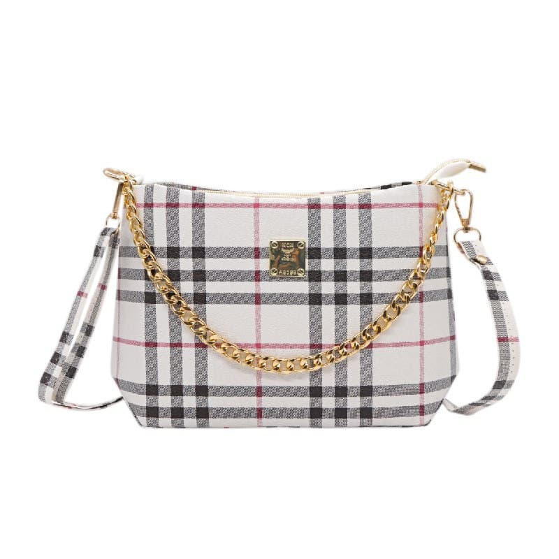 Fashion Shoulder Bag Code A104 White  Grey Checks Colour
